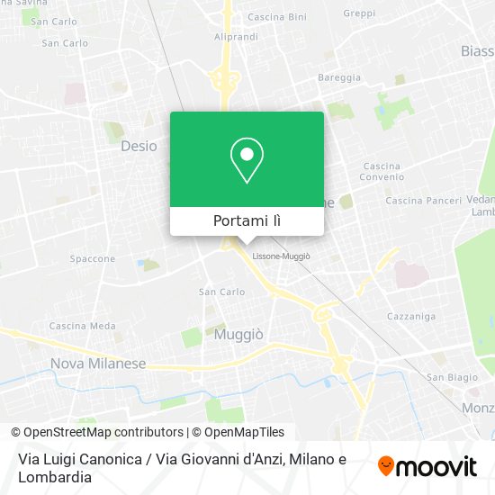 Mappa Via Luigi Canonica / Via Giovanni d'Anzi