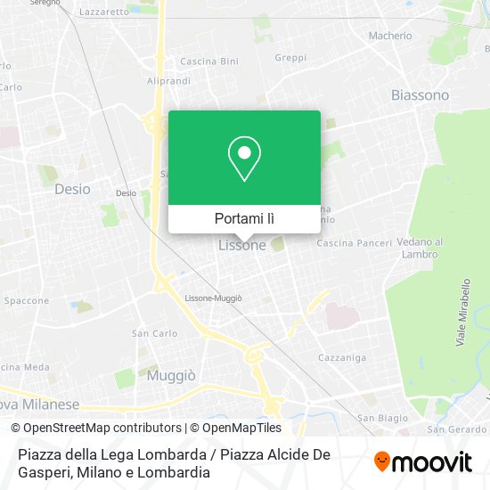 Mappa Piazza della Lega Lombarda / Piazza Alcide De Gasperi