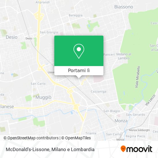 Mappa McDonald's-Lissone