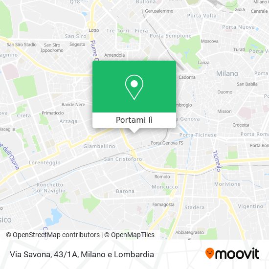 Mappa Via Savona, 43/1A