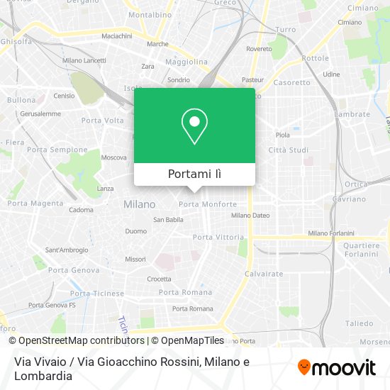 Mappa Via Vivaio / Via Gioacchino Rossini