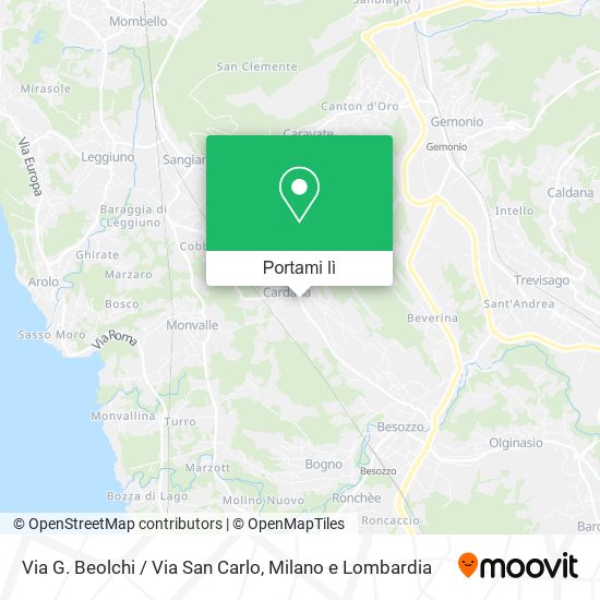 Mappa Via G. Beolchi / Via San Carlo