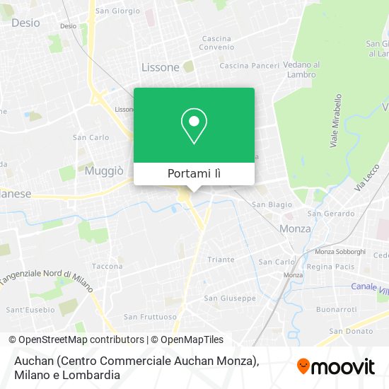 Mappa Auchan (Centro Commerciale Auchan Monza)