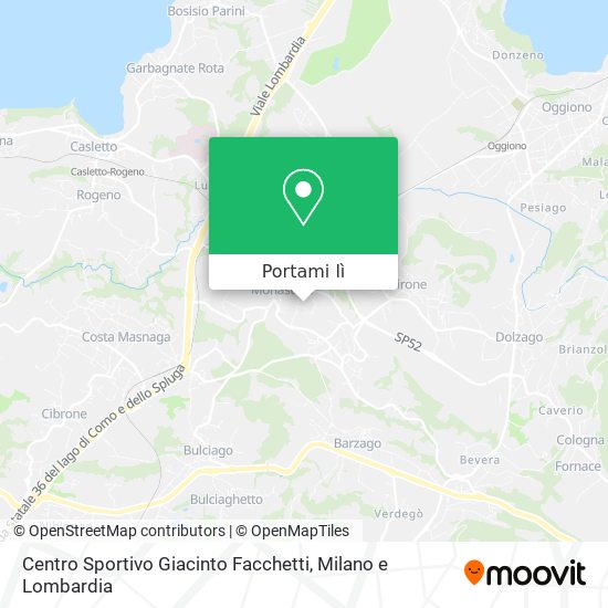 Mappa Centro Sportivo Giacinto Facchetti