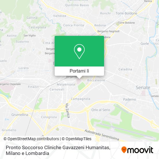 Mappa Pronto Soccorso Cliniche Gavazzeni Humanitas