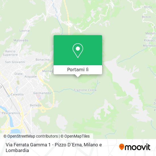 Mappa Via Ferrata Gamma 1 - Pizzo D`Erna