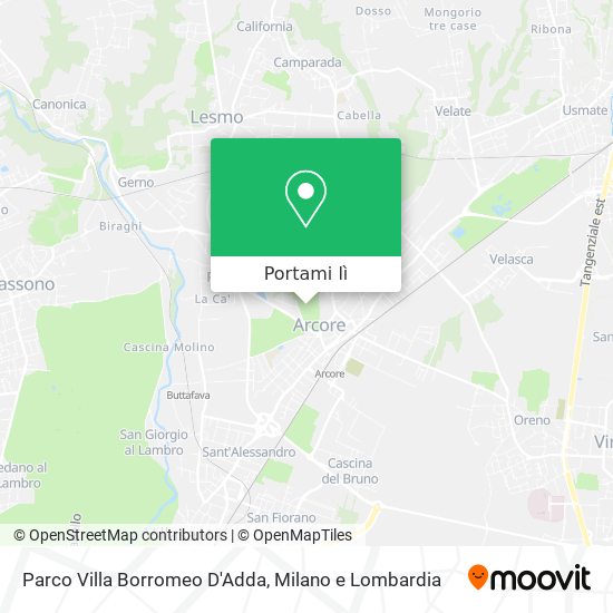 Mappa Parco Villa Borromeo D'Adda