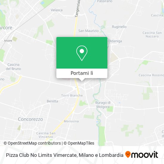 Mappa Pizza Club No Limits Vimercate