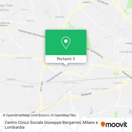 Mappa Centro Civico Sociale Giuseppe Bergamini