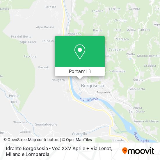 Mappa Idrante Borgosesia - Voa XXV Aprile + Via Lenot