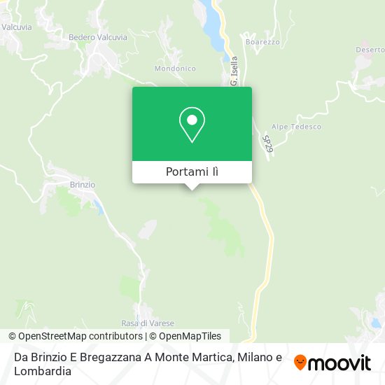 Mappa Da Brinzio E Bregazzana A Monte Martica