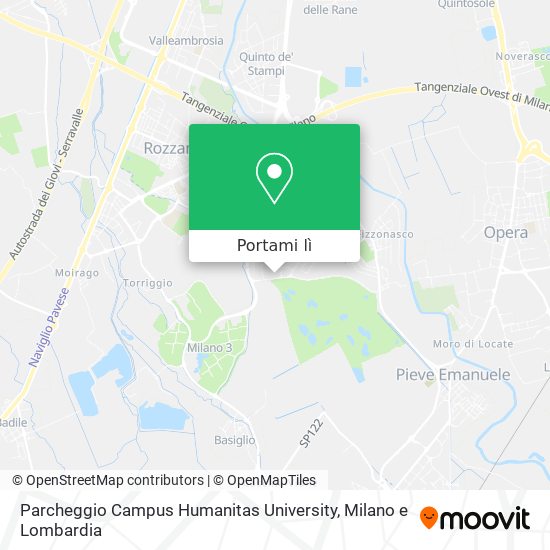Mappa Parcheggio Campus Humanitas University