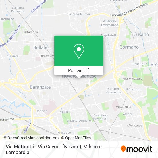 Mappa Via Matteotti - Via Cavour (Novate)