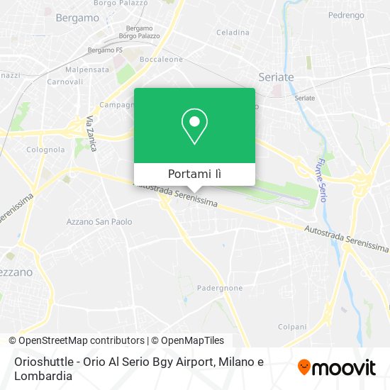 Mappa Orioshuttle - Orio Al Serio Bgy Airport