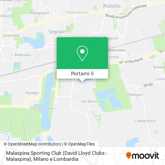 Mappa Malaspina Sporting Club (David Lloyd Clubs - Malaspina)