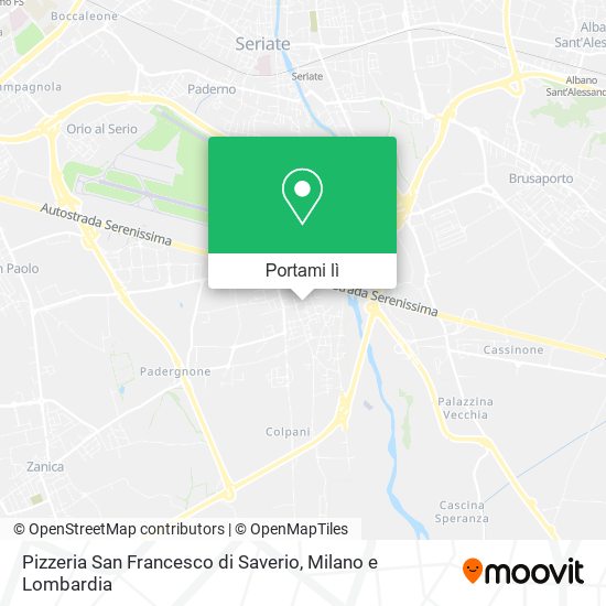 Mappa Pizzeria San Francesco di Saverio