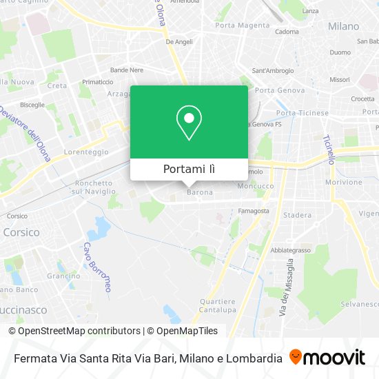 Mappa Fermata Via Santa Rita Via Bari