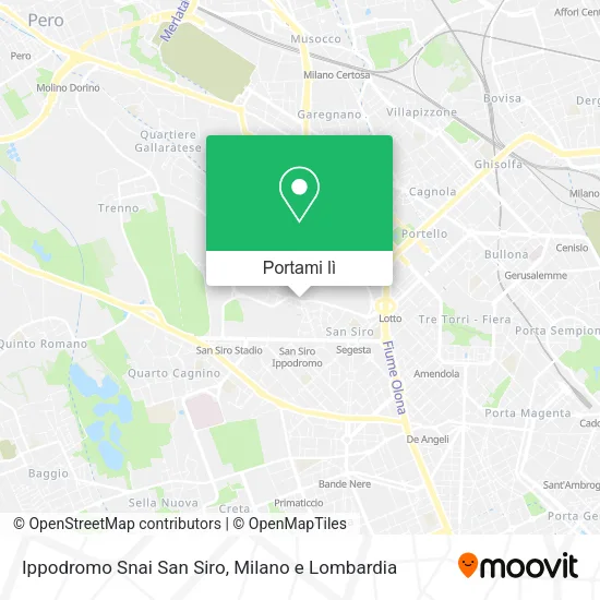 Mappa Ippodromo Snai San Siro
