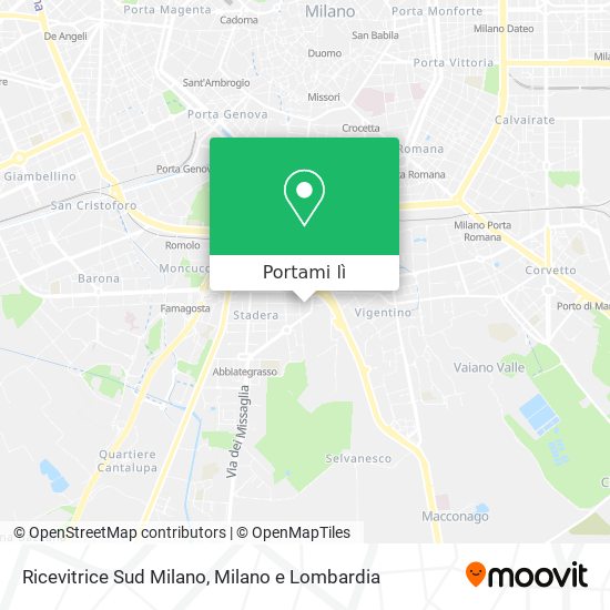 Mappa Ricevitrice Sud Milano