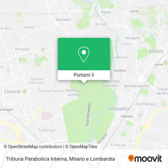 Mappa Tribuna Parabolica Interna