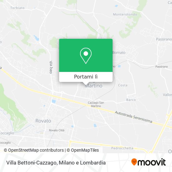 Mappa Villa Bettoni-Cazzago