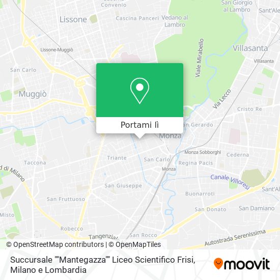 Mappa Succursale ""Mantegazza"" Liceo Scientifico Frisi