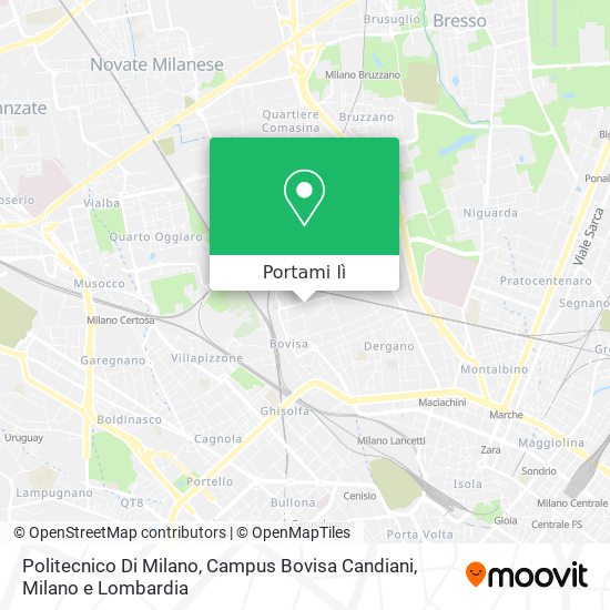 Mappa Politecnico Di Milano, Campus Bovisa Candiani