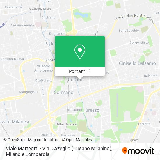 Mappa Viale Matteotti - Via D'Azeglio (Cusano Milanino)