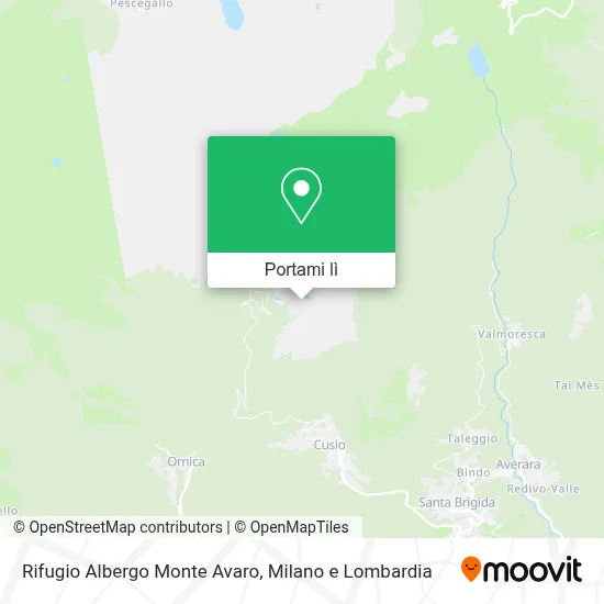 Mappa Rifugio Albergo Monte Avaro