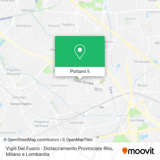 Mappa Vigili Del Fuoco - Distaccamento Provinciale Rho