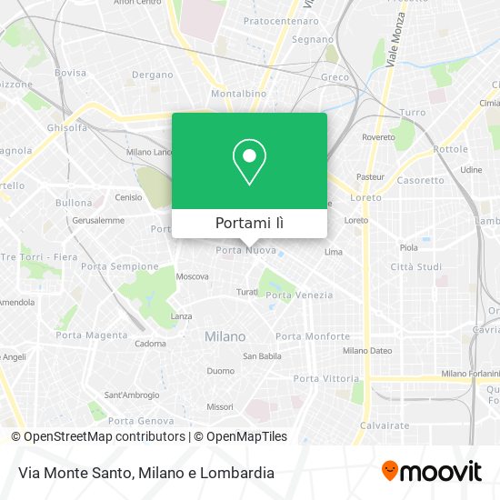 Mappa Via Monte Santo