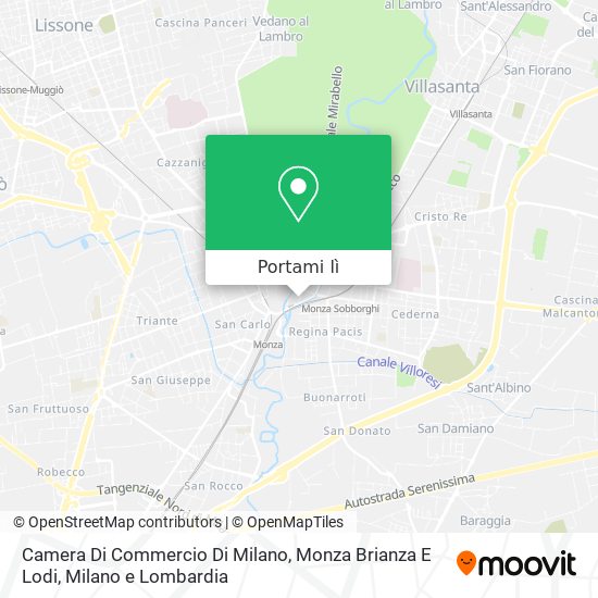 Mappa Camera Di Commercio Di Milano, Monza Brianza E Lodi