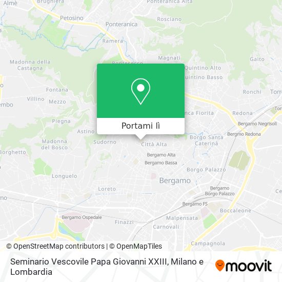 Come arrivare a Seminario Vescovile Papa Giovanni XXIII a Bergamo con Bus o  Treno?