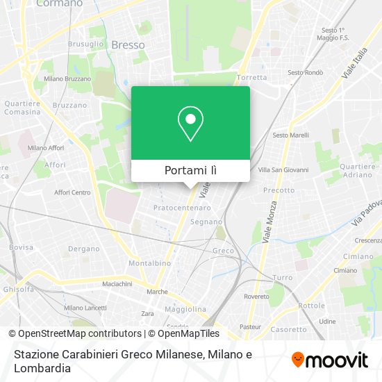 Mappa Stazione Carabinieri Greco Milanese