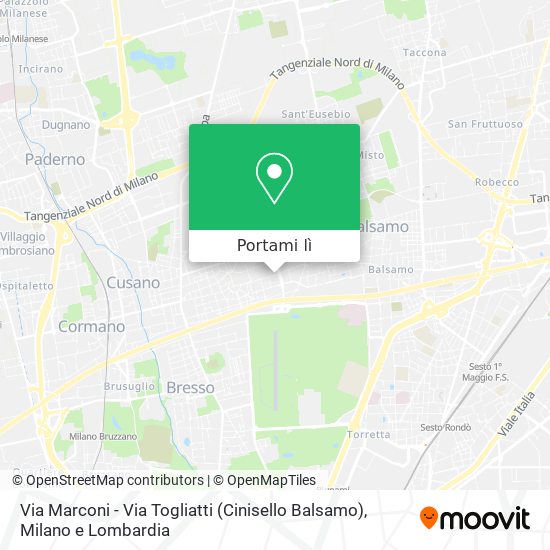 Mappa Via Marconi - Via Togliatti (Cinisello Balsamo)