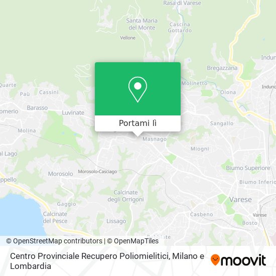 Mappa Centro Provinciale Recupero Poliomielitici