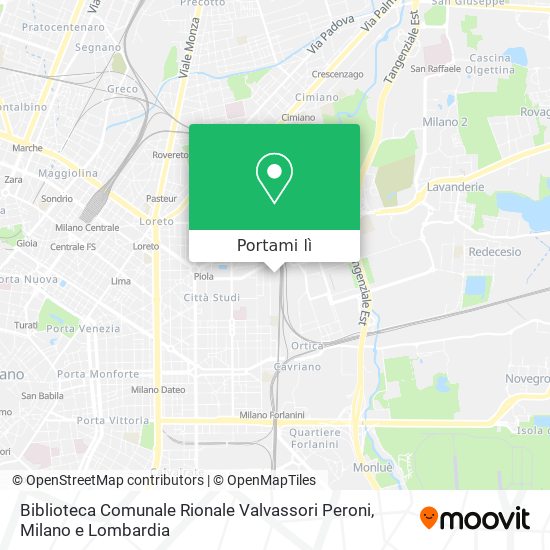 Mappa Biblioteca Comunale Rionale Valvassori Peroni