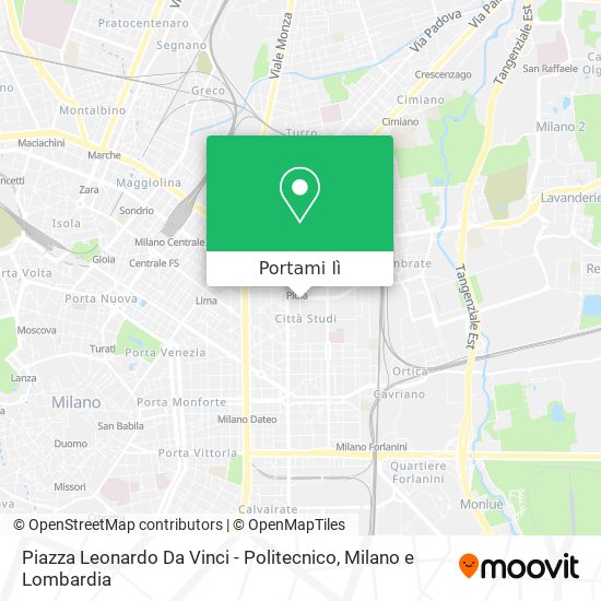 Mappa Piazza Leonardo Da Vinci - Politecnico