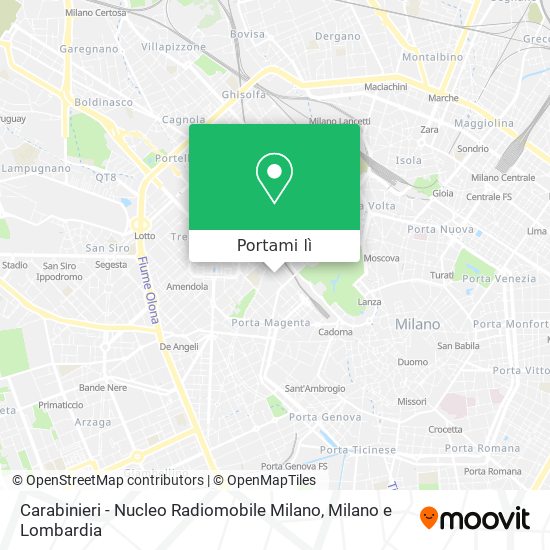 Mappa Carabinieri - Nucleo Radiomobile Milano