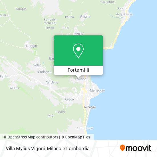 Mappa Villa Mylius Vigoni
