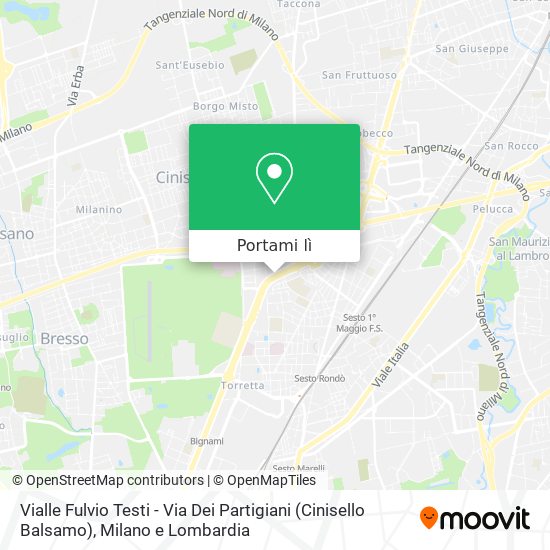 Mappa Vialle Fulvio Testi - Via Dei Partigiani (Cinisello Balsamo)