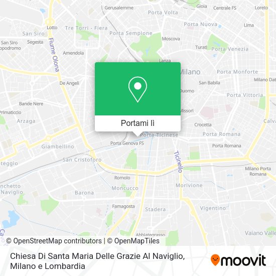 Mappa Chiesa Di Santa Maria Delle Grazie Al Naviglio