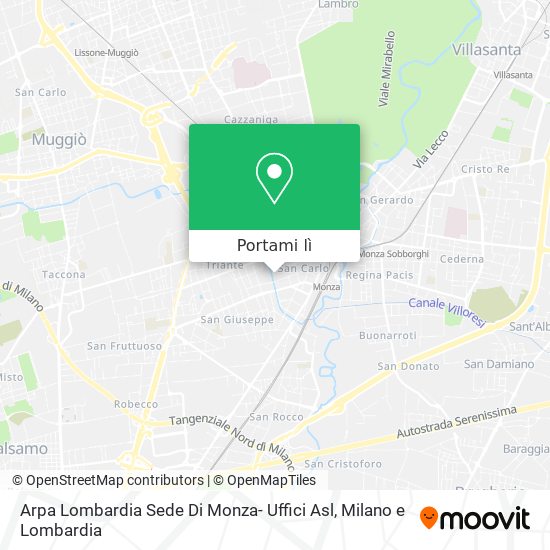 Mappa Arpa Lombardia Sede Di Monza- Uffici Asl