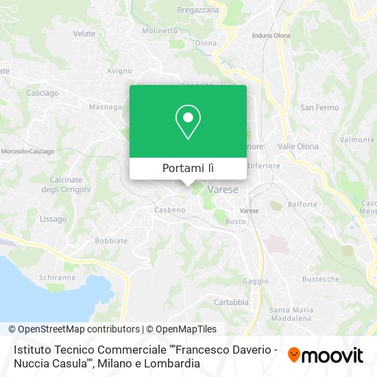 Mappa Istituto Tecnico Commerciale ""Francesco Daverio - Nuccia Casula""