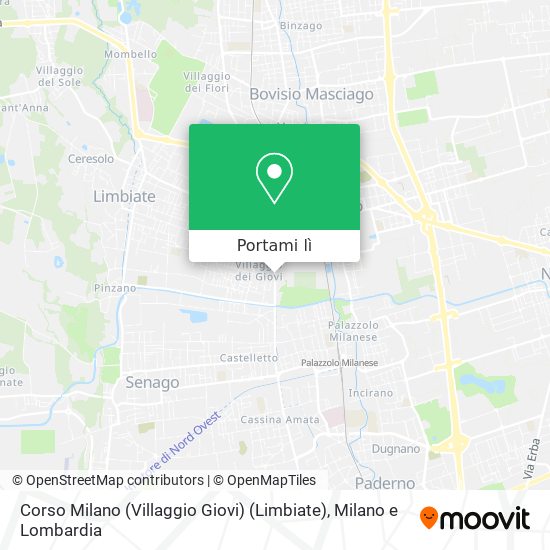 Mappa Corso Milano (Villaggio Giovi) (Limbiate)