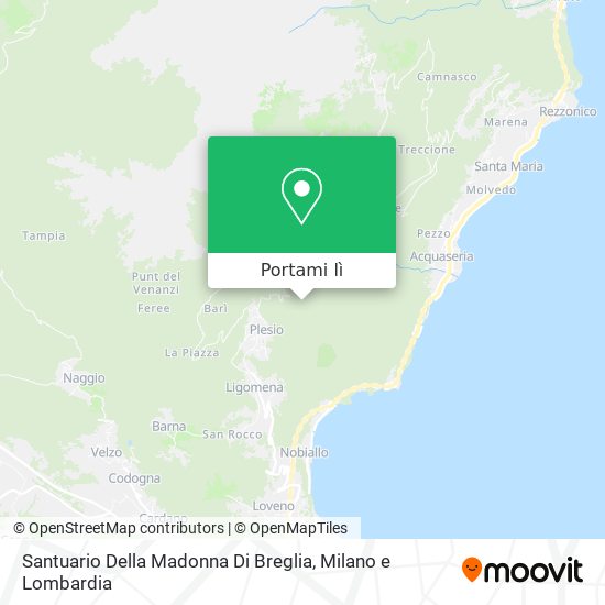 Mappa Santuario Della Madonna Di Breglia