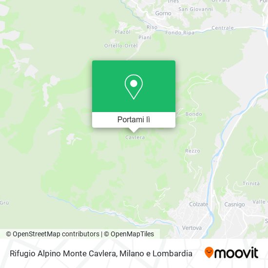 Mappa Rifugio Alpino Monte Cavlera