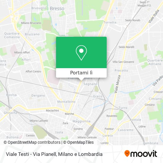 Mappa Viale Testi - Via Pianell