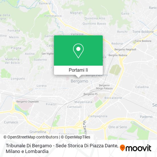 Mappa Tribunale Di Bergamo - Sede Storica Di Piazza Dante