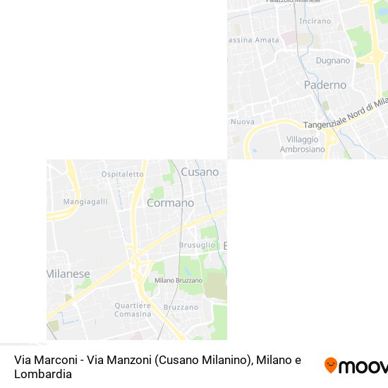 Mappa Via Marconi - Via Manzoni (Cusano Milanino)